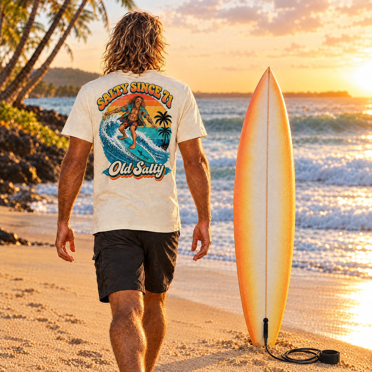Old Salty Surf T-Shirt tee mockup 2