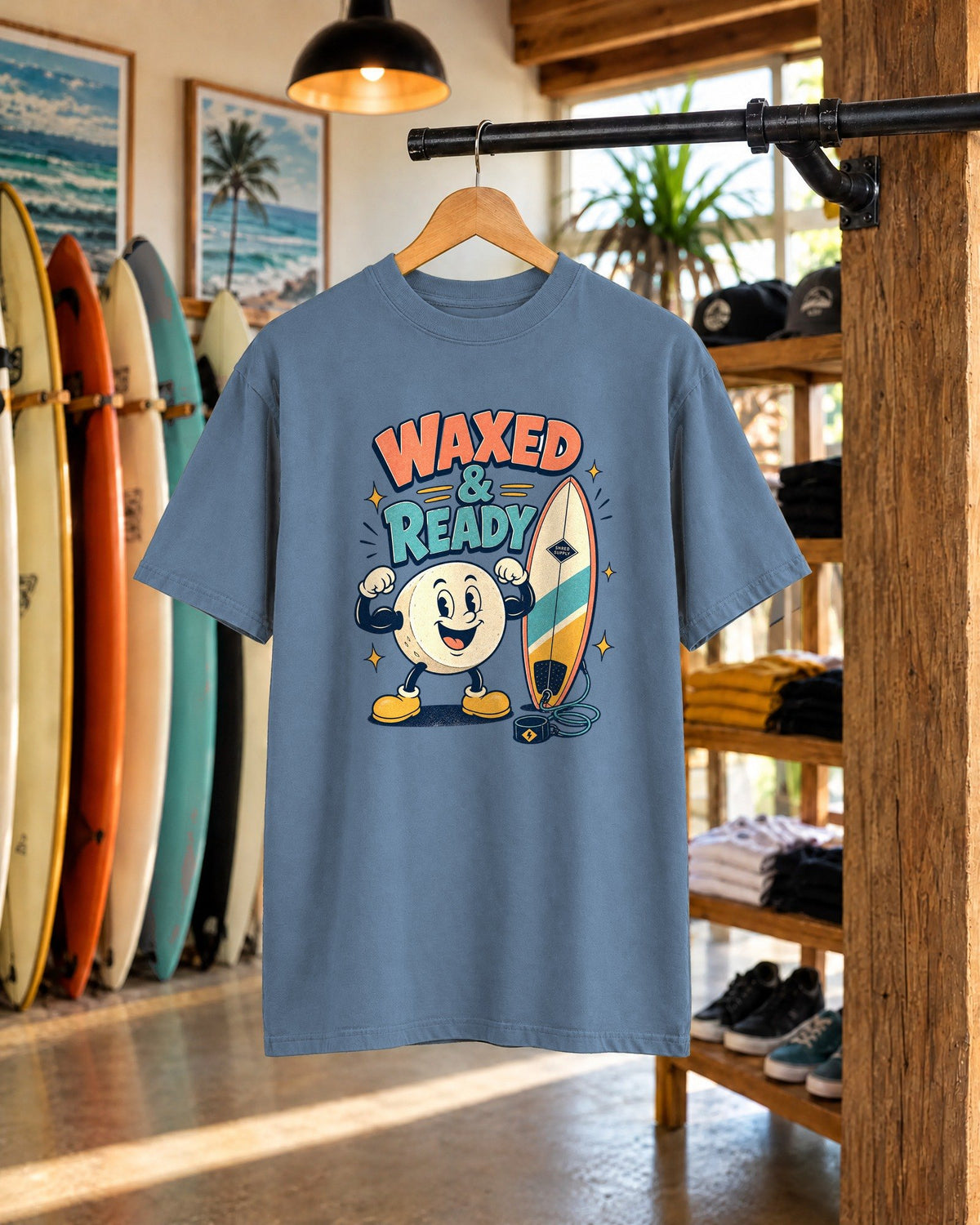 Waxed & Ready Tee tee mockup 1