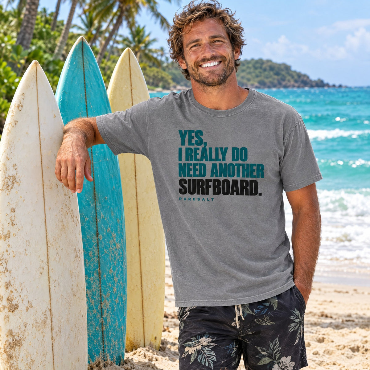 Yes, I Really Do Need Another Surfboard T-Shirt tee mockup 2