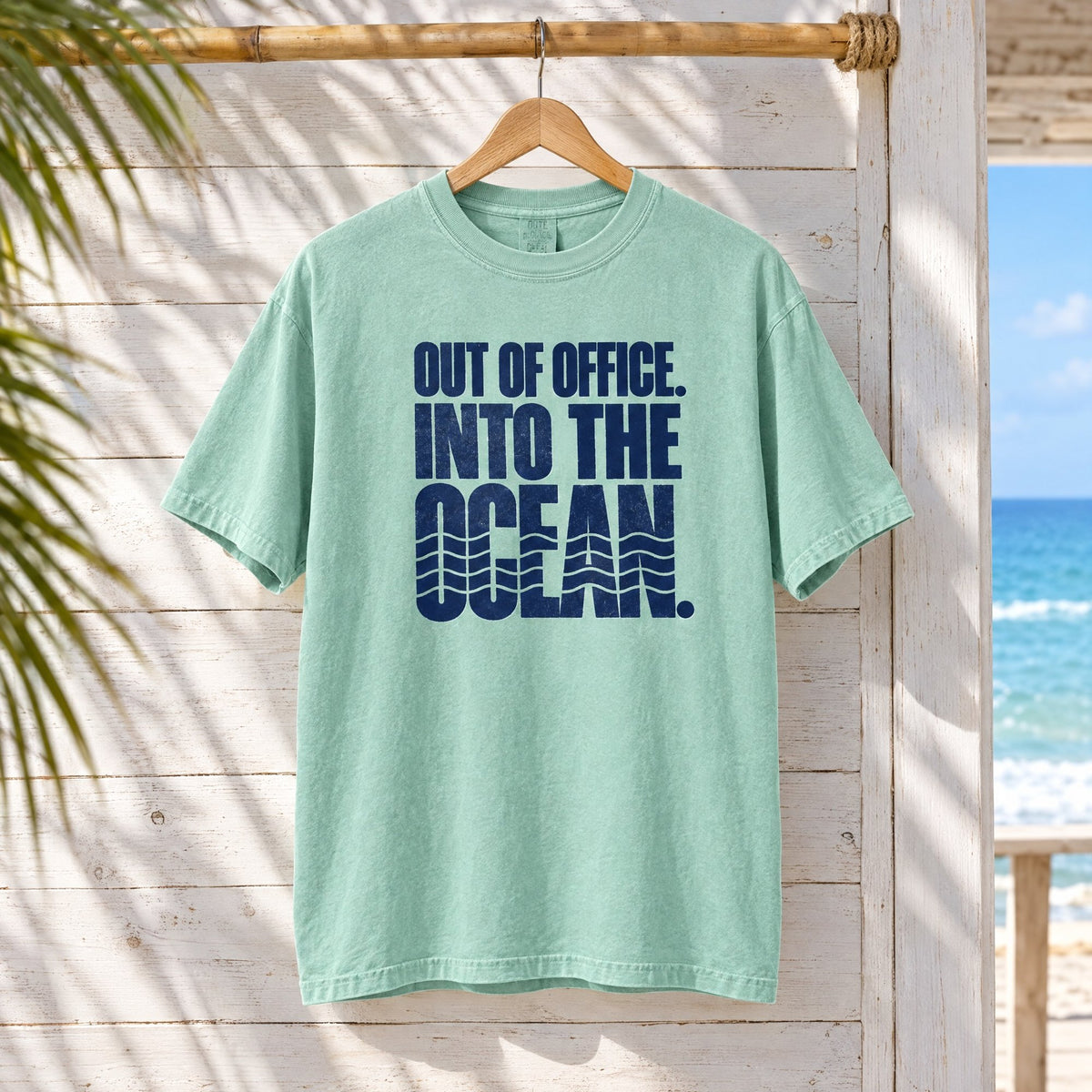 Out of Office Into the Ocean T-Shirt tee mockup 3