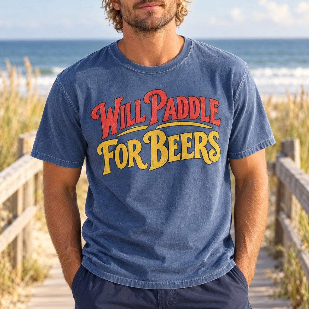 Will Paddle For Beers Tee tee mockup 1