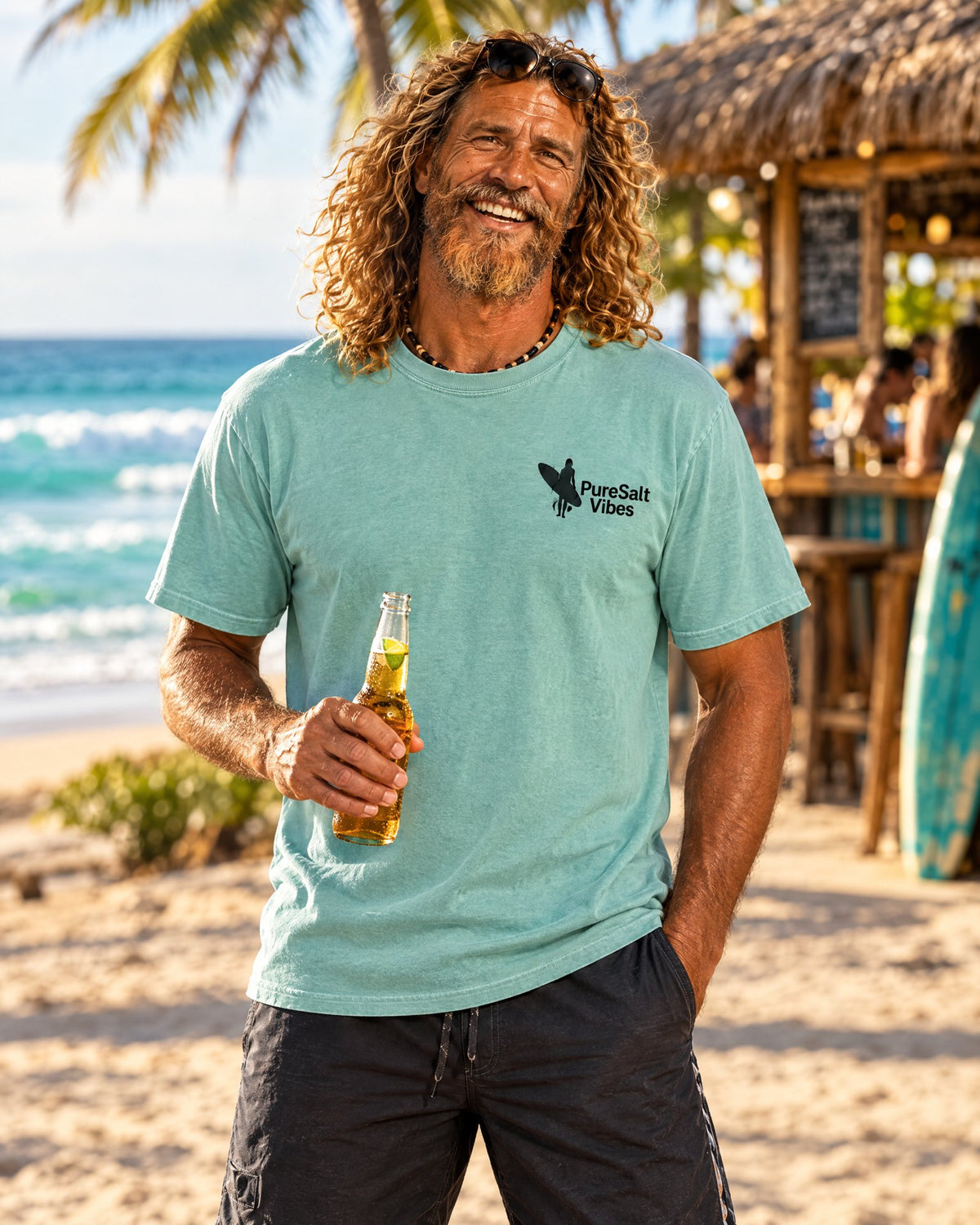 Just Chillin' Surf T-Shirt tee mockup 4