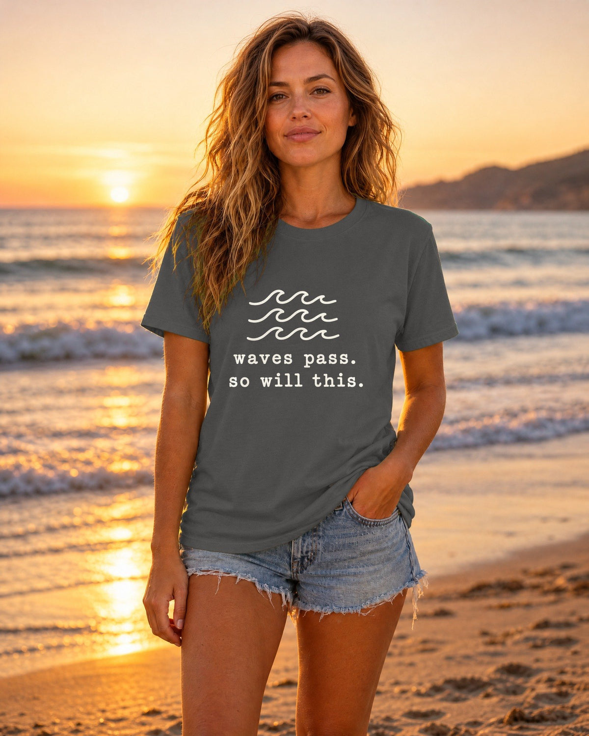 Waves Pass. So Will This. Tee tee mockup 2