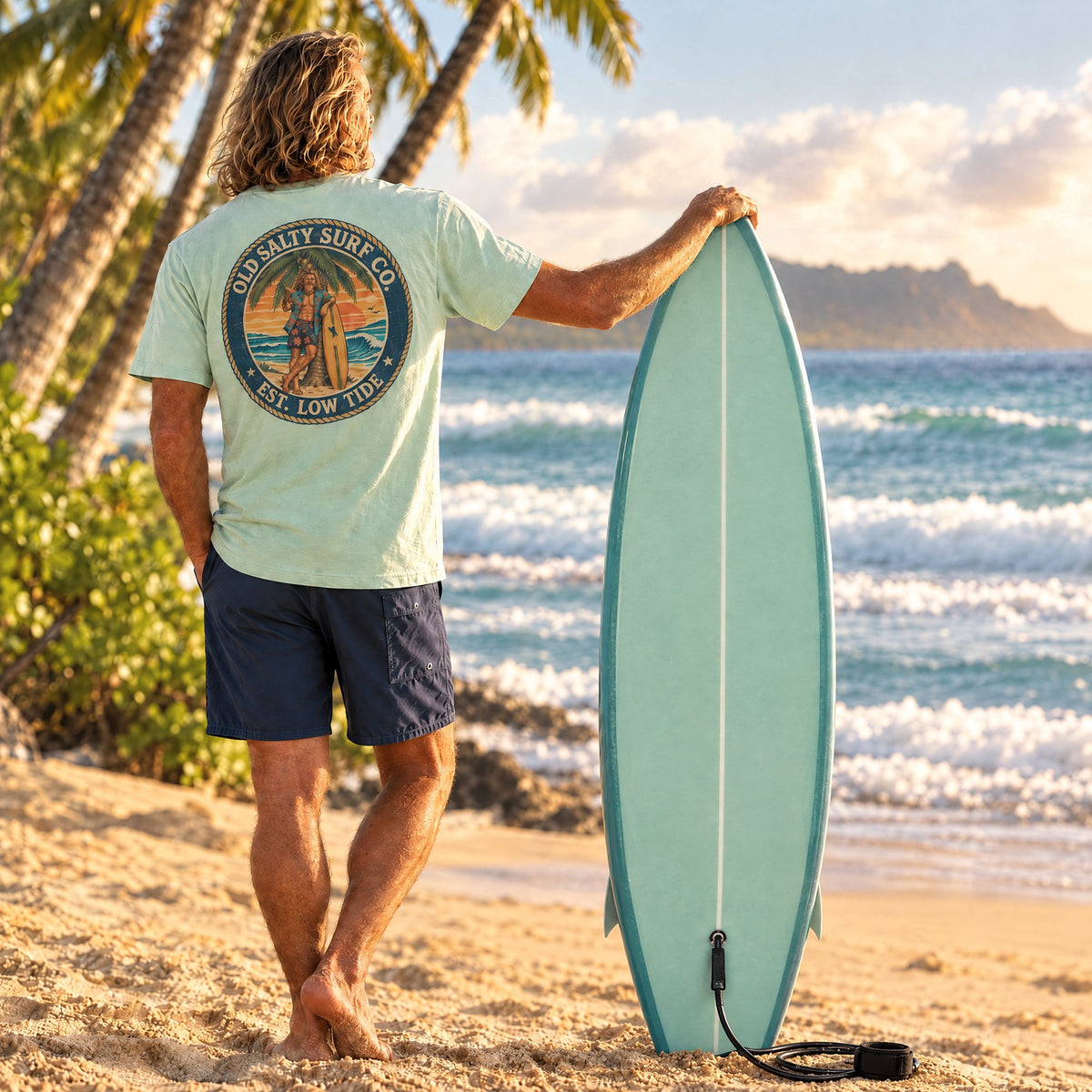 Surf Vintage T-Shirt tee mockup 2