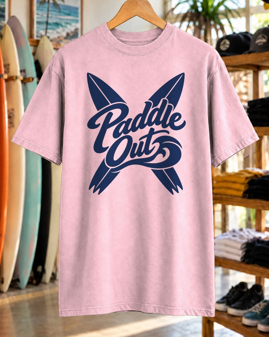 Paddle Out Surf Shirt tee mockup close-up