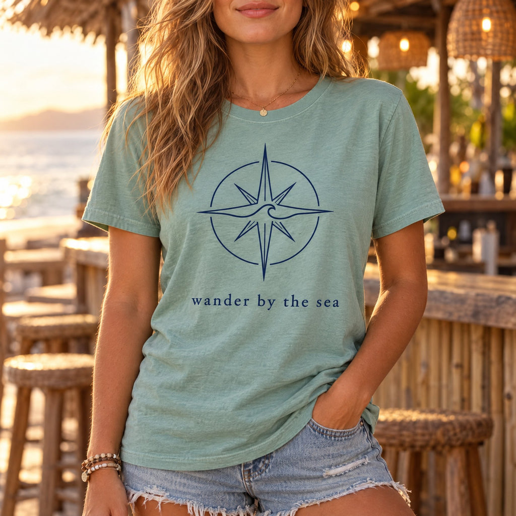Wander By The Sea Tee tee mockup 1