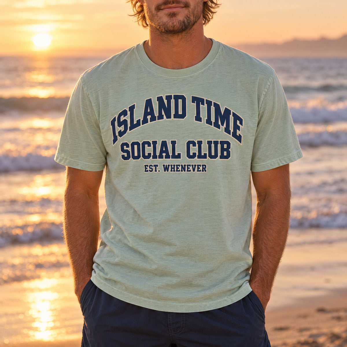 Island Time Social Club Tee tee mockup 1