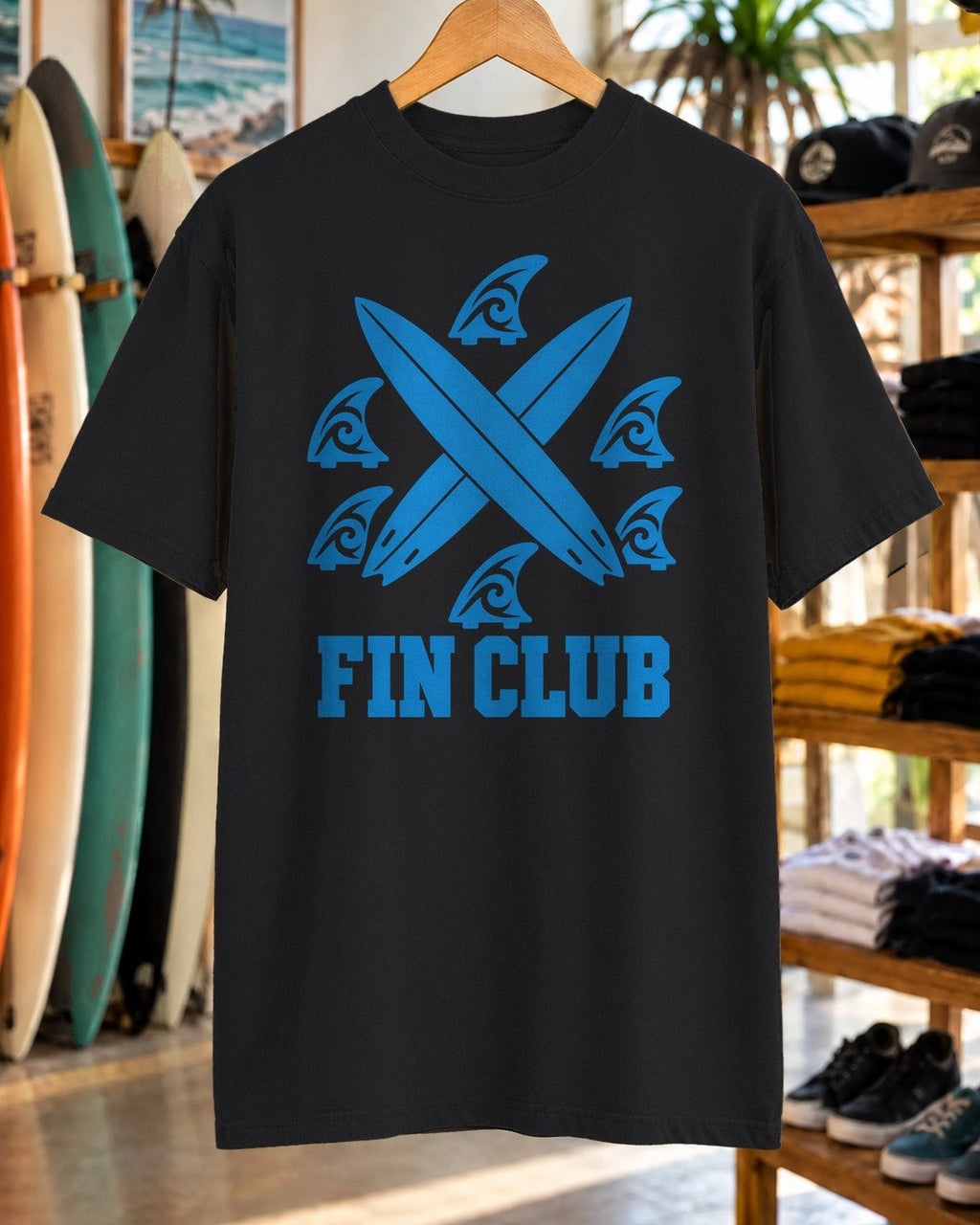 Fin Club Surf Shirt tee mockup close-up